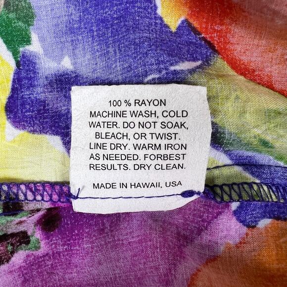 Vintage Jams World Dress XL | Poppy Floral Rayon Made in Hawaii Aloha Sundress - Picture 7 of 13